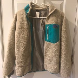 patagonia girls lined sherpa jacket size 14